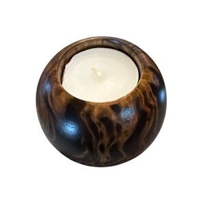 Wooden tea light holder, multi wood shades